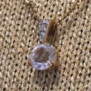 Vintage Swarovski gold tone crystal necklace